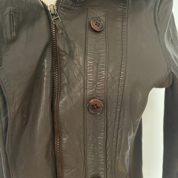 Free People Nicholas K Revised Brock Jacket brown leather jacket/size S - Picture 12 of 15